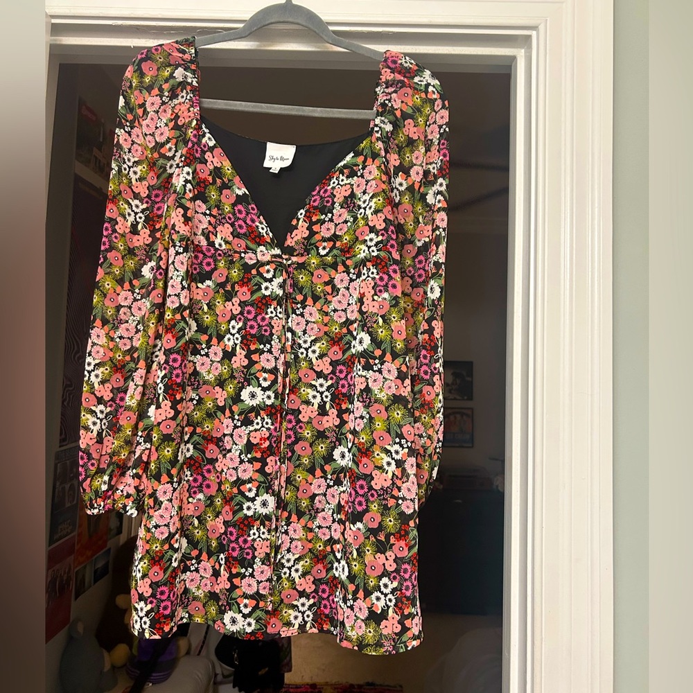 Floral sky to moon dress